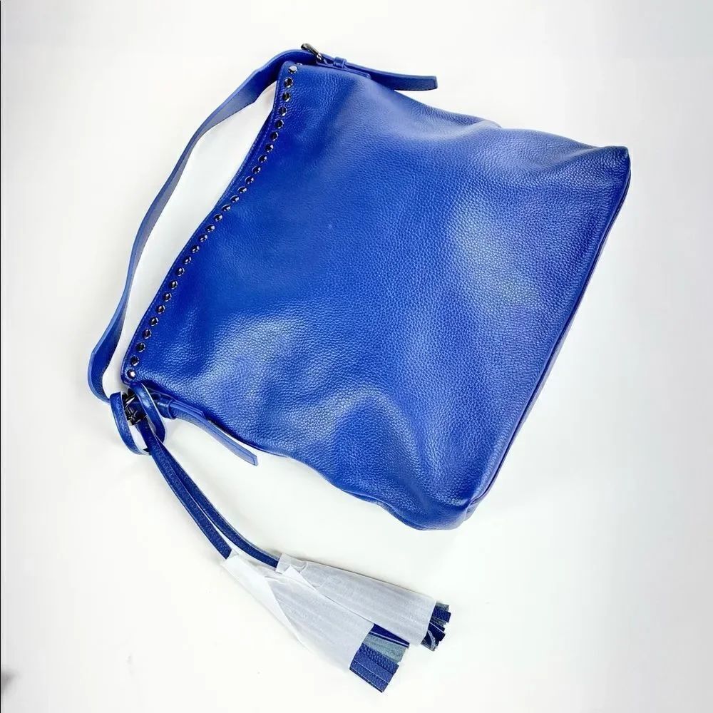 Laggo reed cobalt blue studded hobo purse NWT